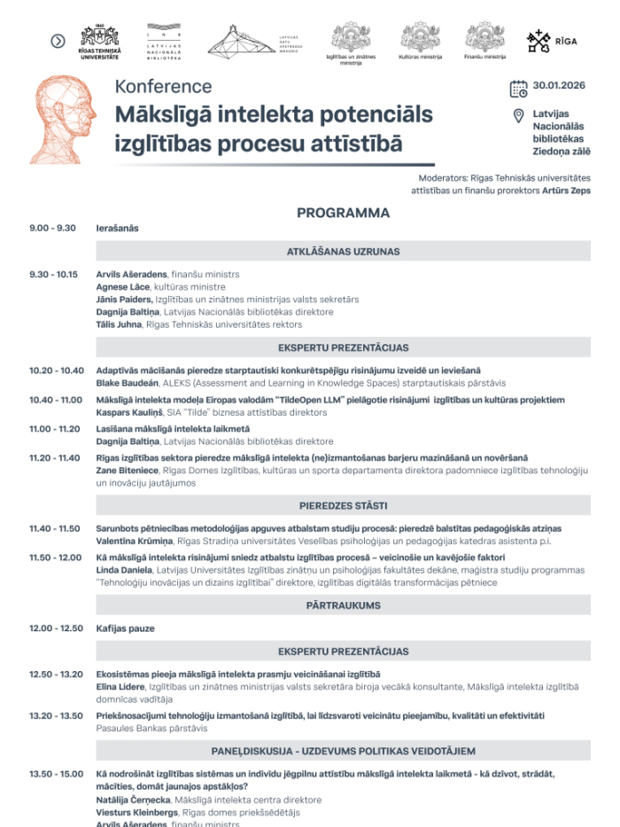 "Mākslīgā intelekta potenciāls izglītības procesu attīstībā" programma