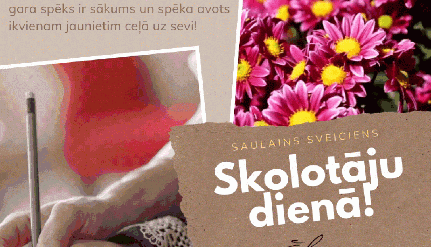 Sveicam Skolotāju dienā!