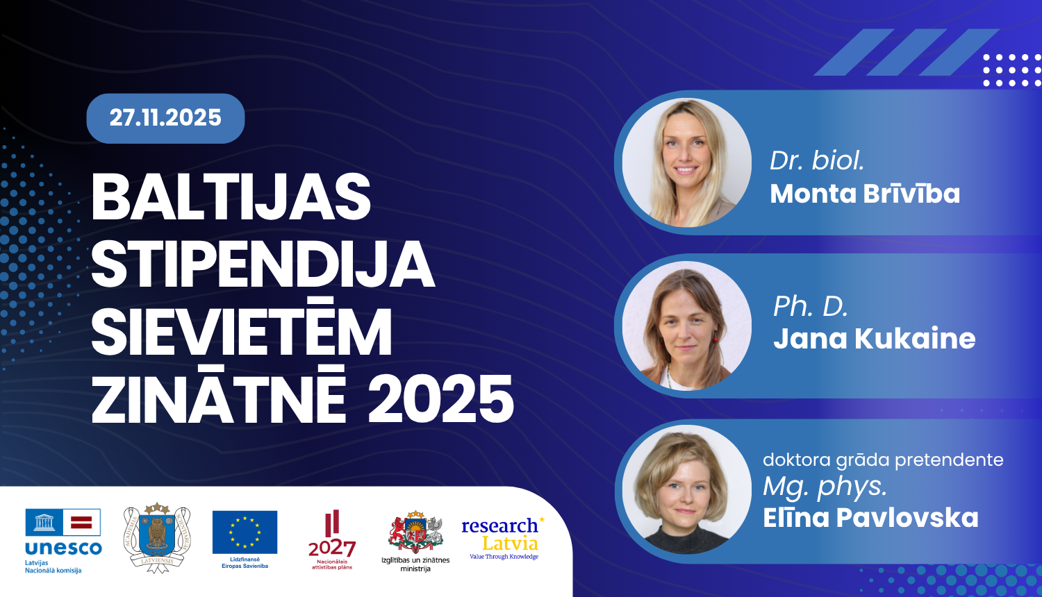 Baltijas stipendija sievietēm zinātnē 2025