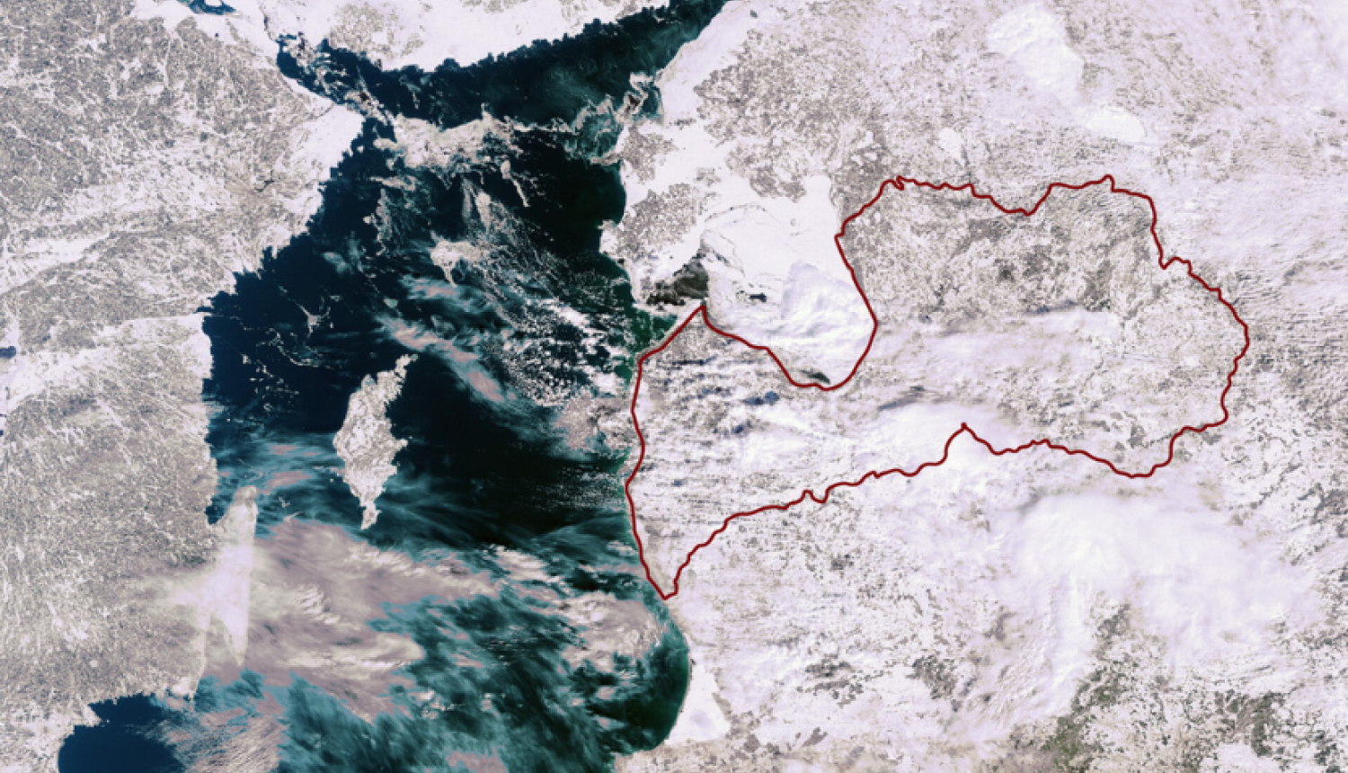 Latvijas kontūra no kosmosa