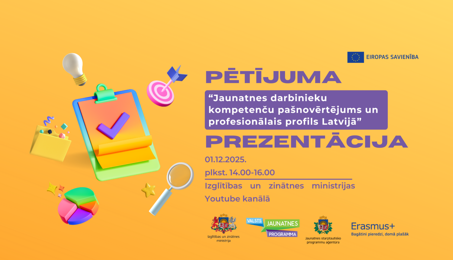 Pētījuma "Jaunatnes darbinieku kompetenču pašnovērtējums un profesionālais profils Latvijā" prezentācija