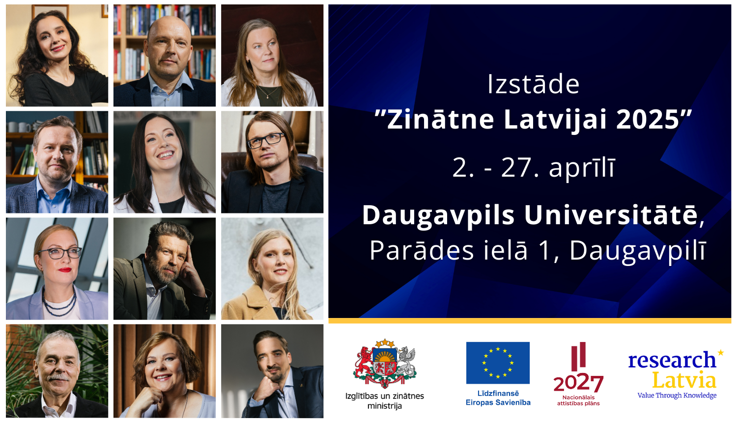 Daugavpils Universitātes ceļojošā izstāde "Zinātne Latvijai 2025" no 2. līdz 27. aprīlim
