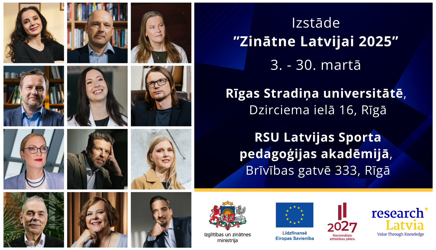 Martā ceļojošā izstāde “Zinātne Latvijai 2025” RSU un RSU LSPA telpās 