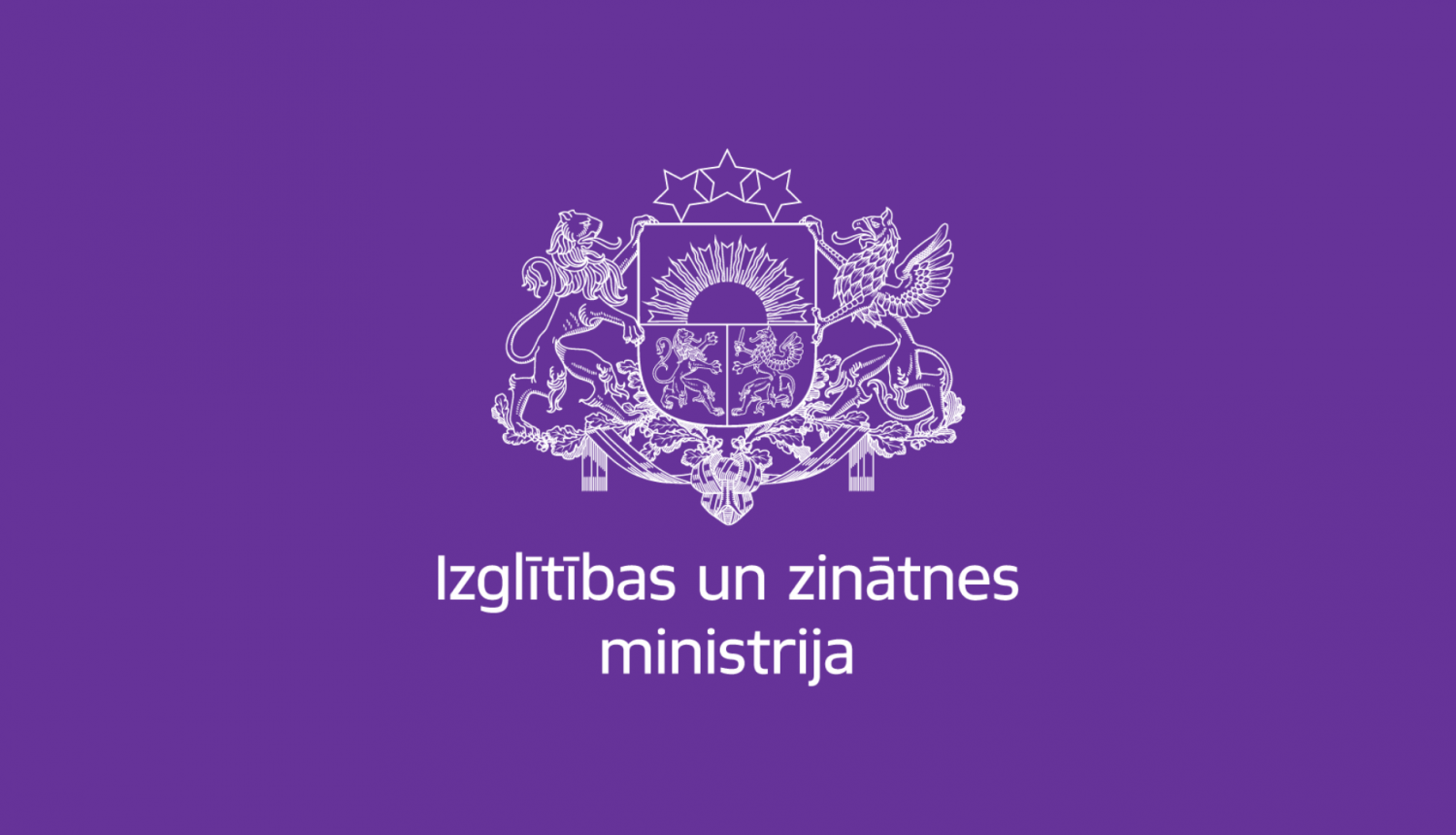 IZM logo uz violeta fona